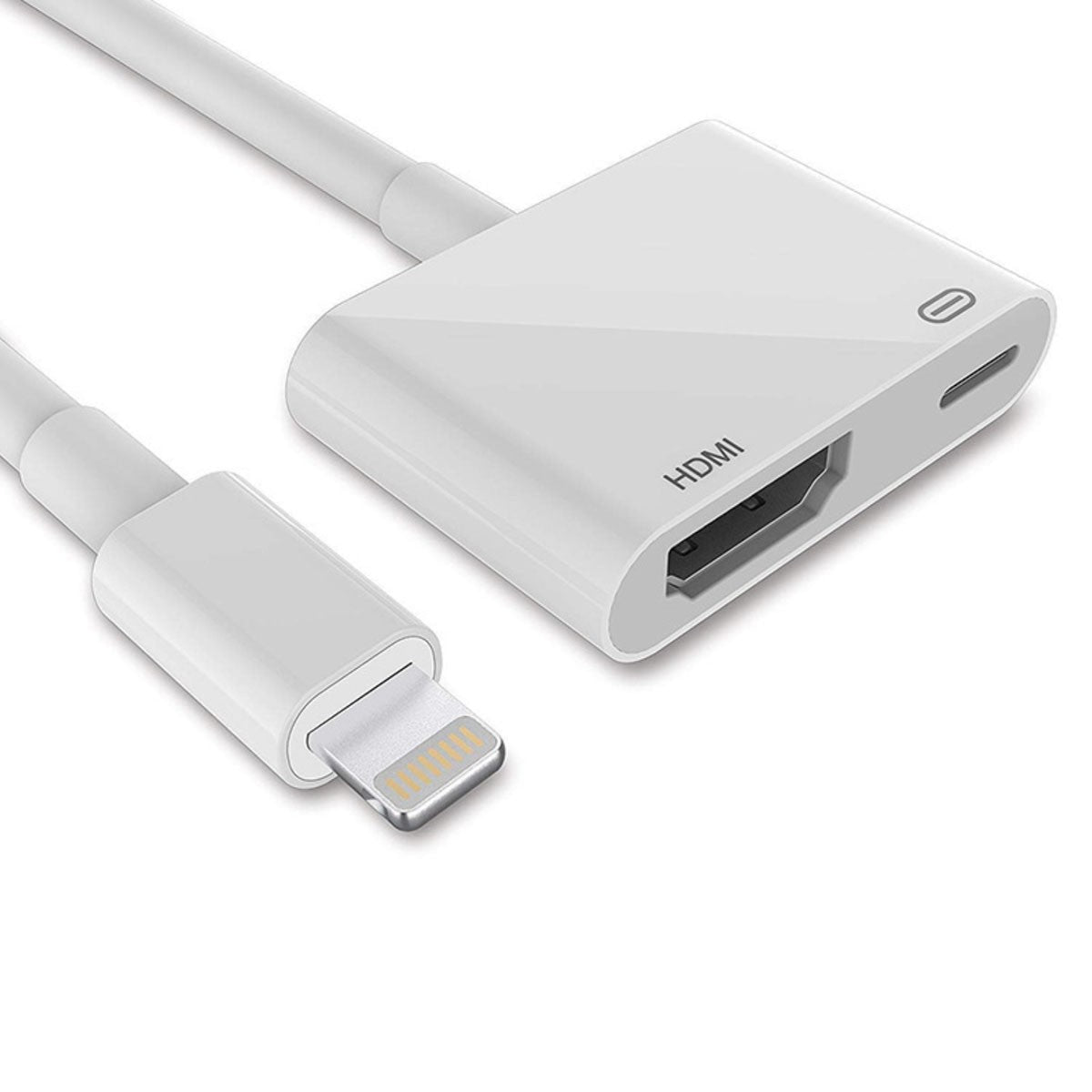Adaptateur Lightning vers HDMI femelle avec charge Lightning, 1080p, blanc