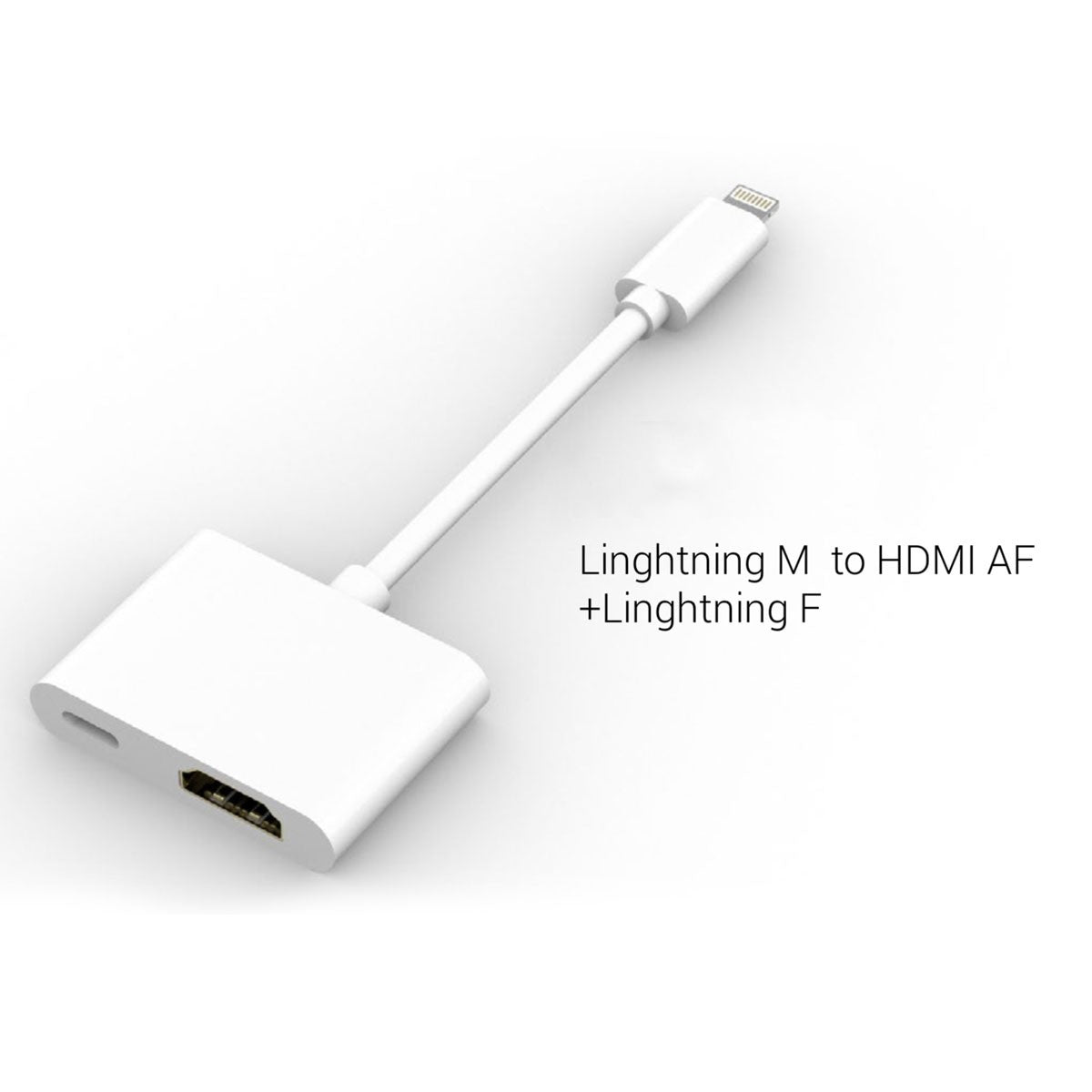 Adaptateur Lightning vers HDMI femelle avec charge Lightning, 1080p, blanc