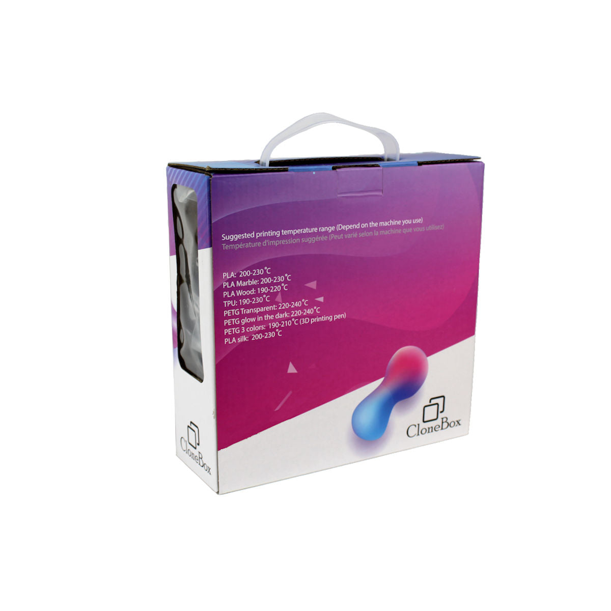 CloneBox Filament PLA soie 1,75 mm pour imprimante 3D, 1 kg, or clair