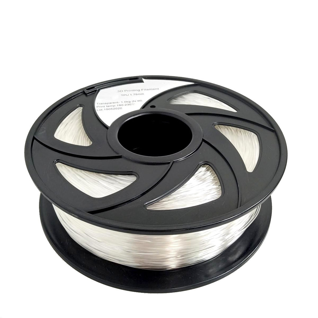 CloneBox Filament TPU flexible 1,75 mm pour imprimante 3D, 1 kg, transparent
