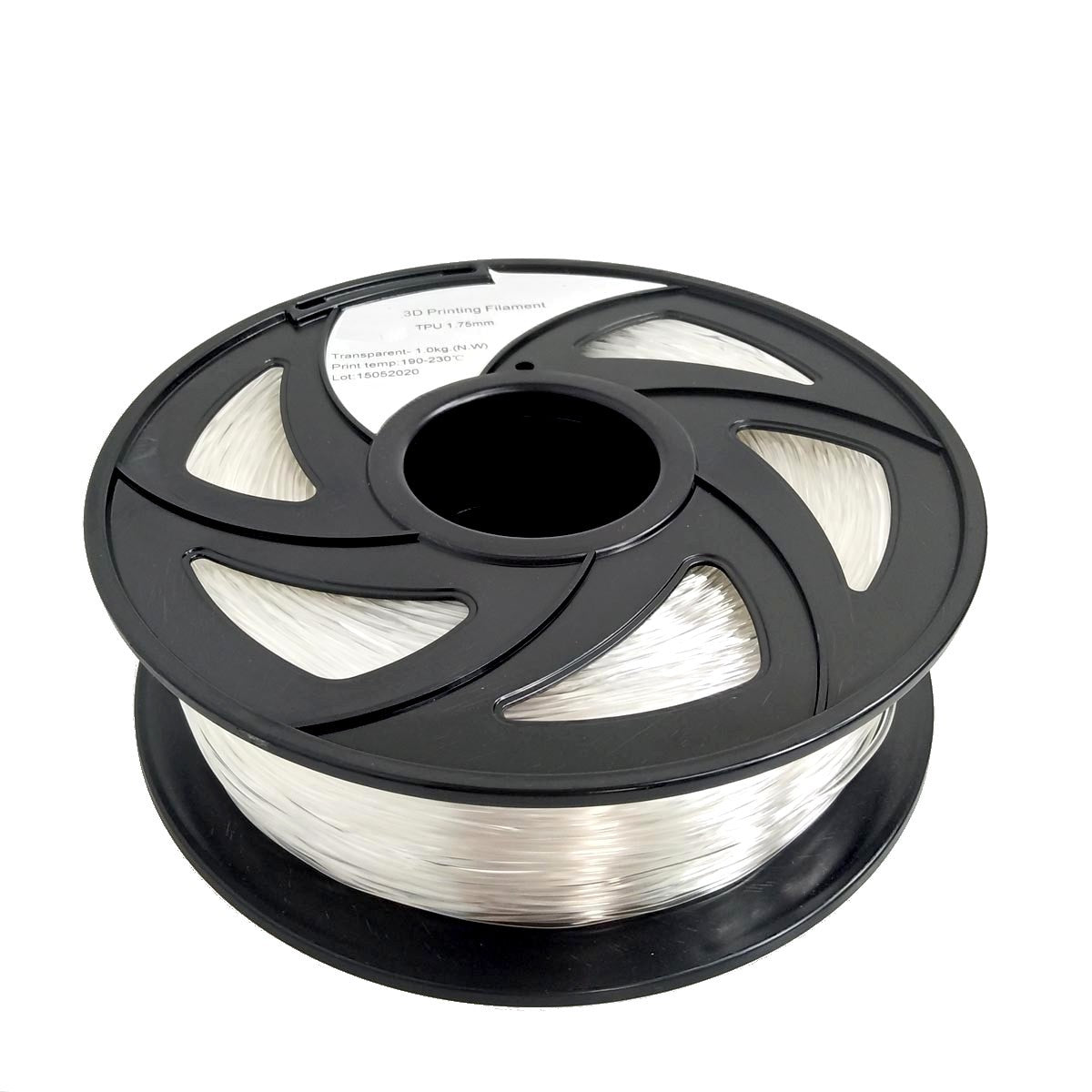 CloneBox Filament TPU flexible 1,75 mm pour imprimante 3D, 1 kg, transparent
