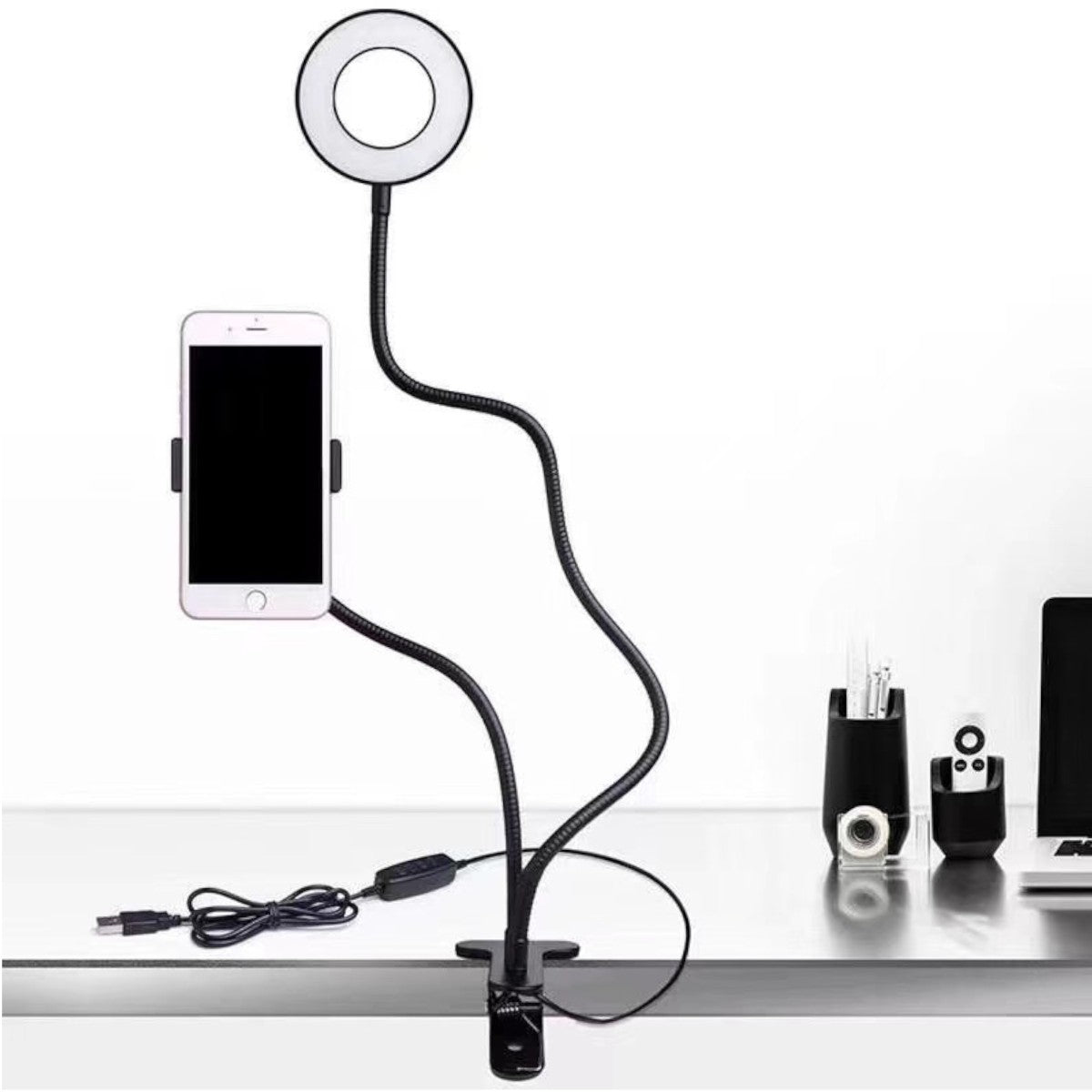 Lumière anneau pour selfie avec support pour téléphone