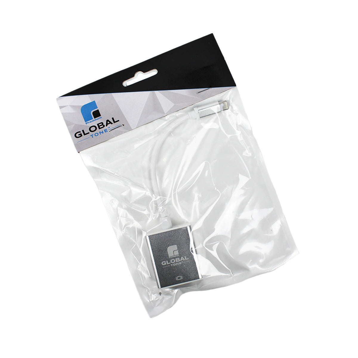 Globaltone Adaptateur USB-C mâle vers VGA femelle, aluminium argent, 15 cm