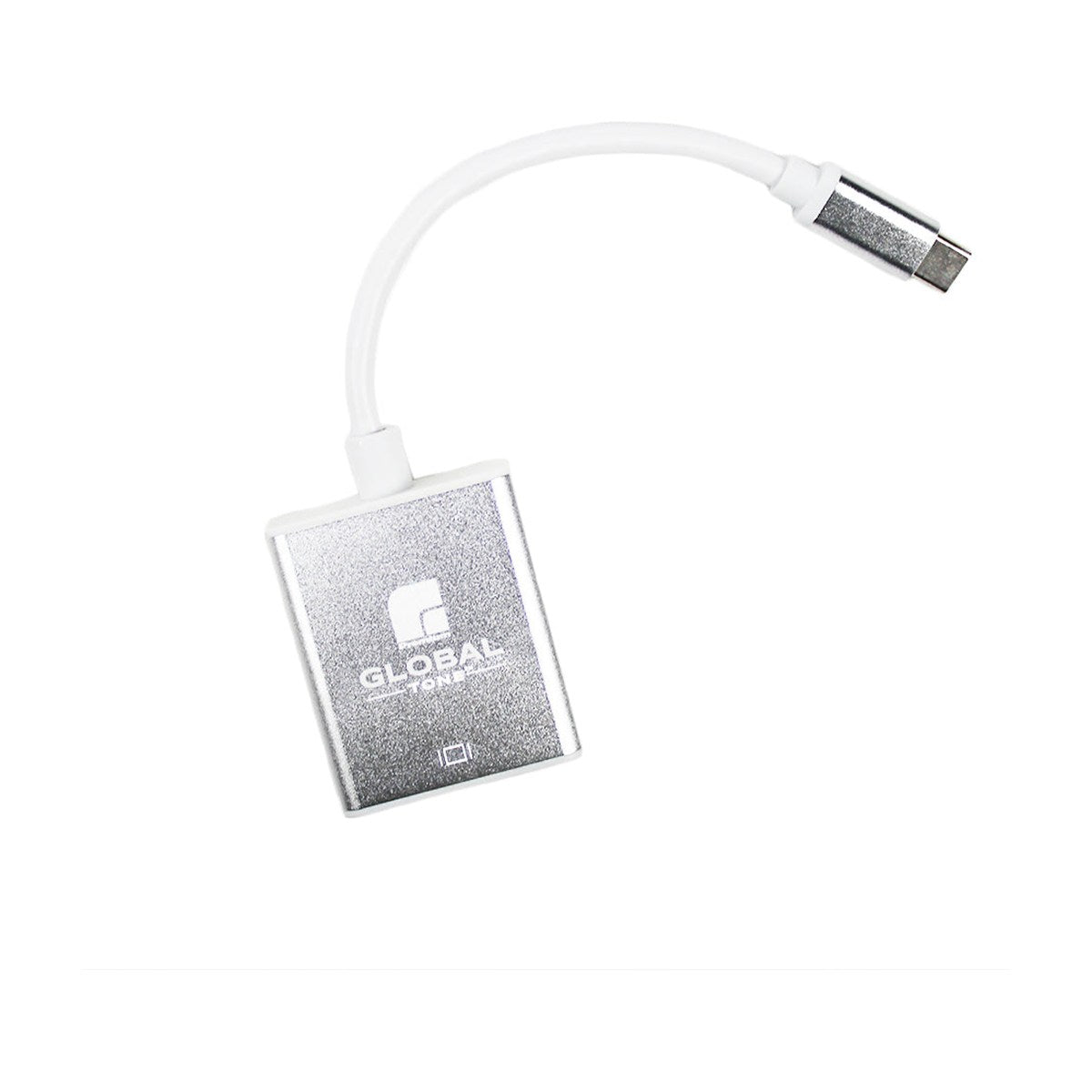 Globaltone Adaptateur USB-C mâle vers VGA femelle, aluminium argent, 15 cm