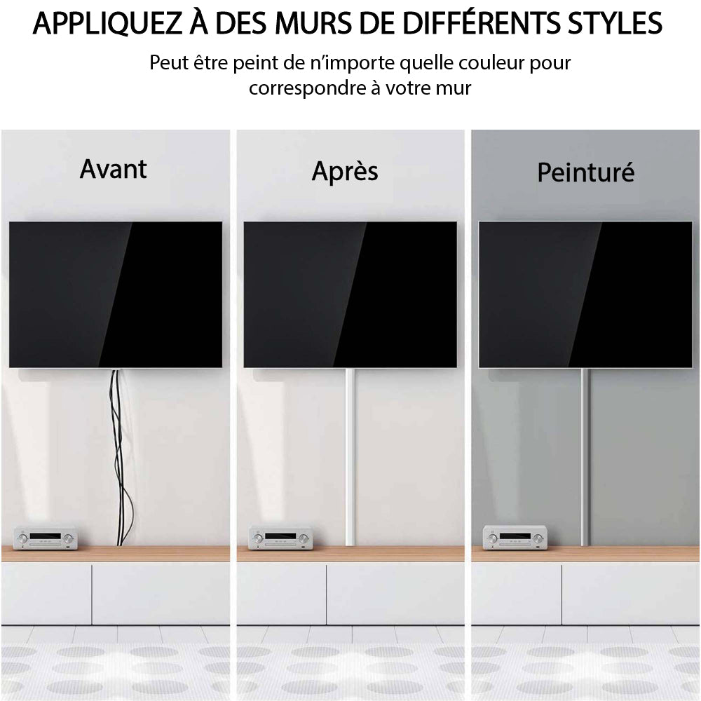 Globaltone Ensemble cache-fil mural à peindre, 150 po, blanc mat, avec raccords