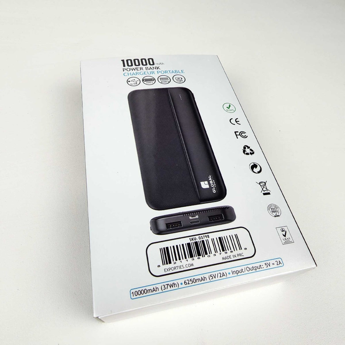 Globaltone Chargeur portable 10 000 mAh