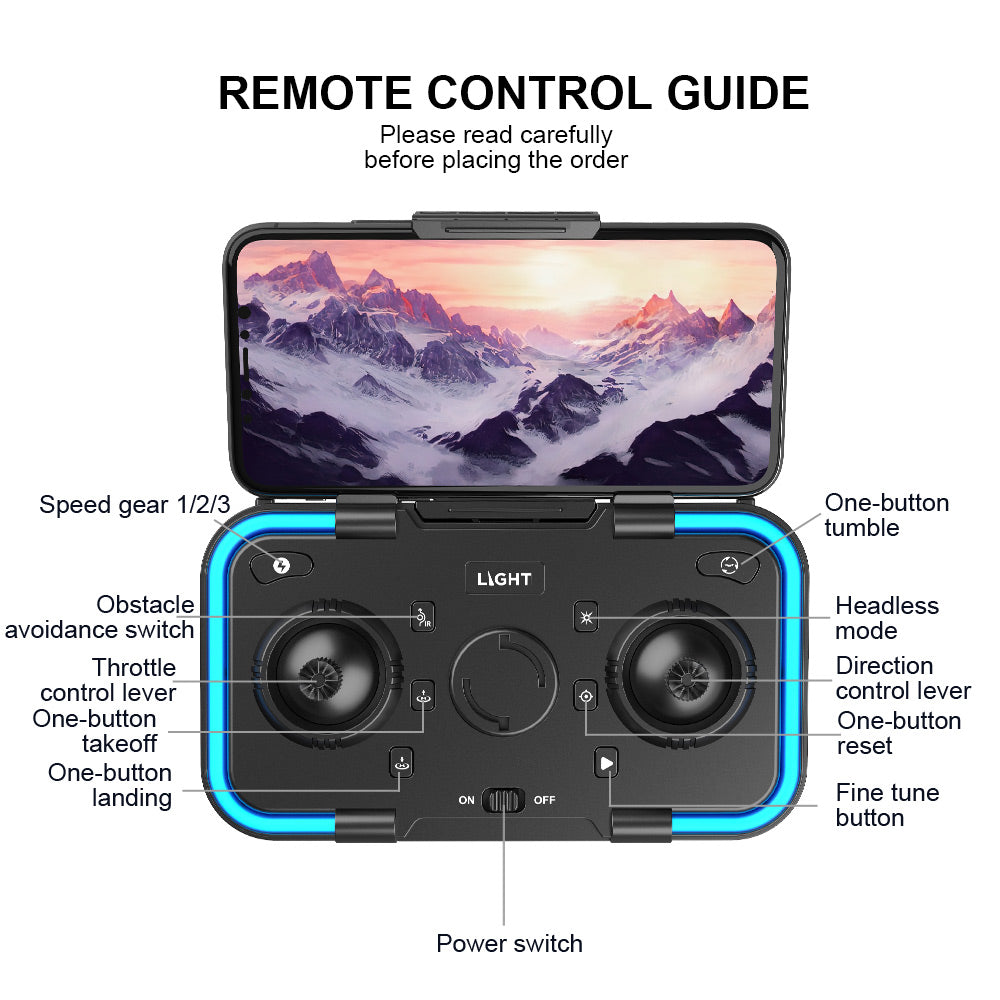 ZFR F191 Drone à double caméra avec sac de rangement, 1 batterie