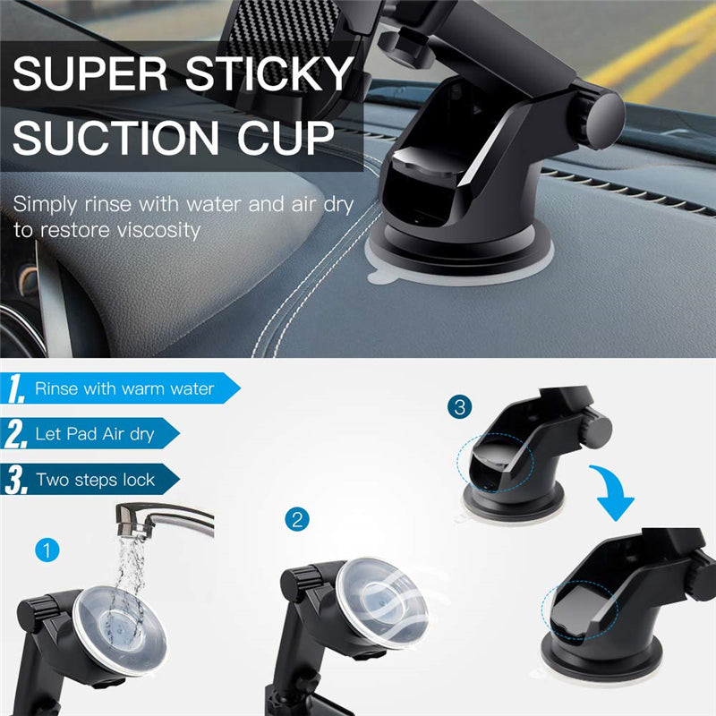 Support de téléphone pour voiture 3 en 1 rotatif avec charge sans fil