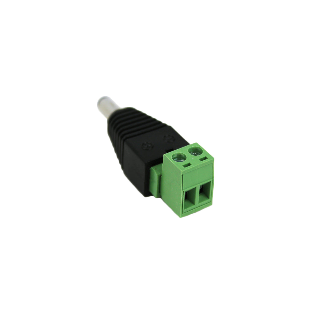 Adaptateur DC 5.5x2.1mm mâle à Connecteur bloc terminal Pitch Screw 90 deg.
