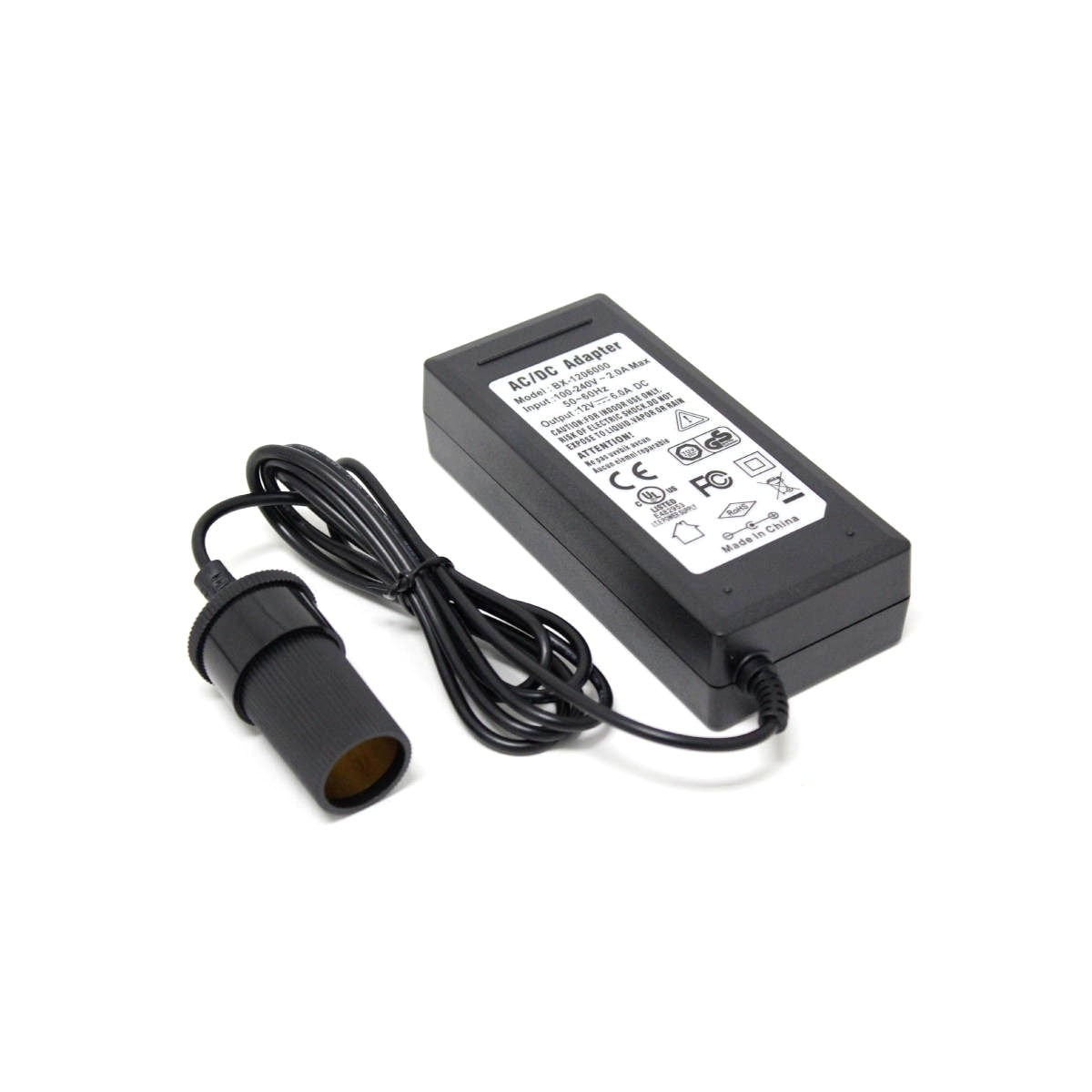 Transformateur 12 Volts DC, 6A avec Fiche Allume-Cigarette