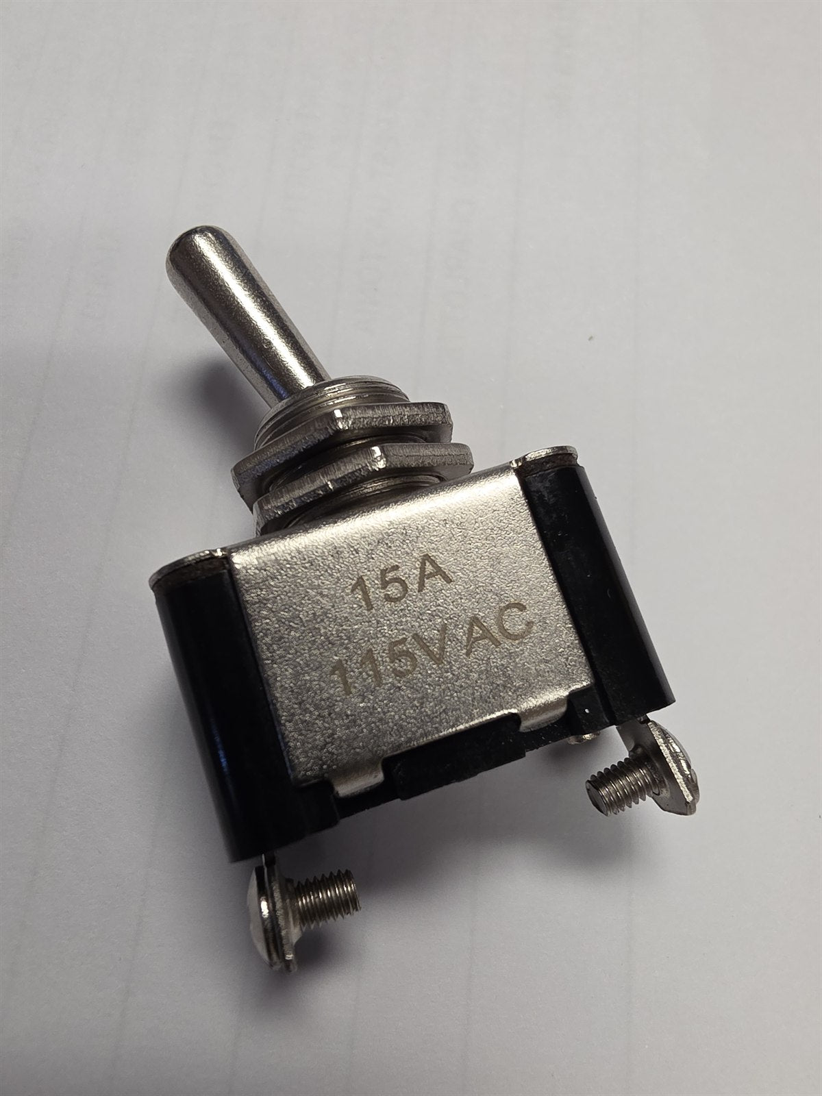 Interrupteur à levier SPST marche-arrêt, 15 A, 115 V CA, trou de 12 mm