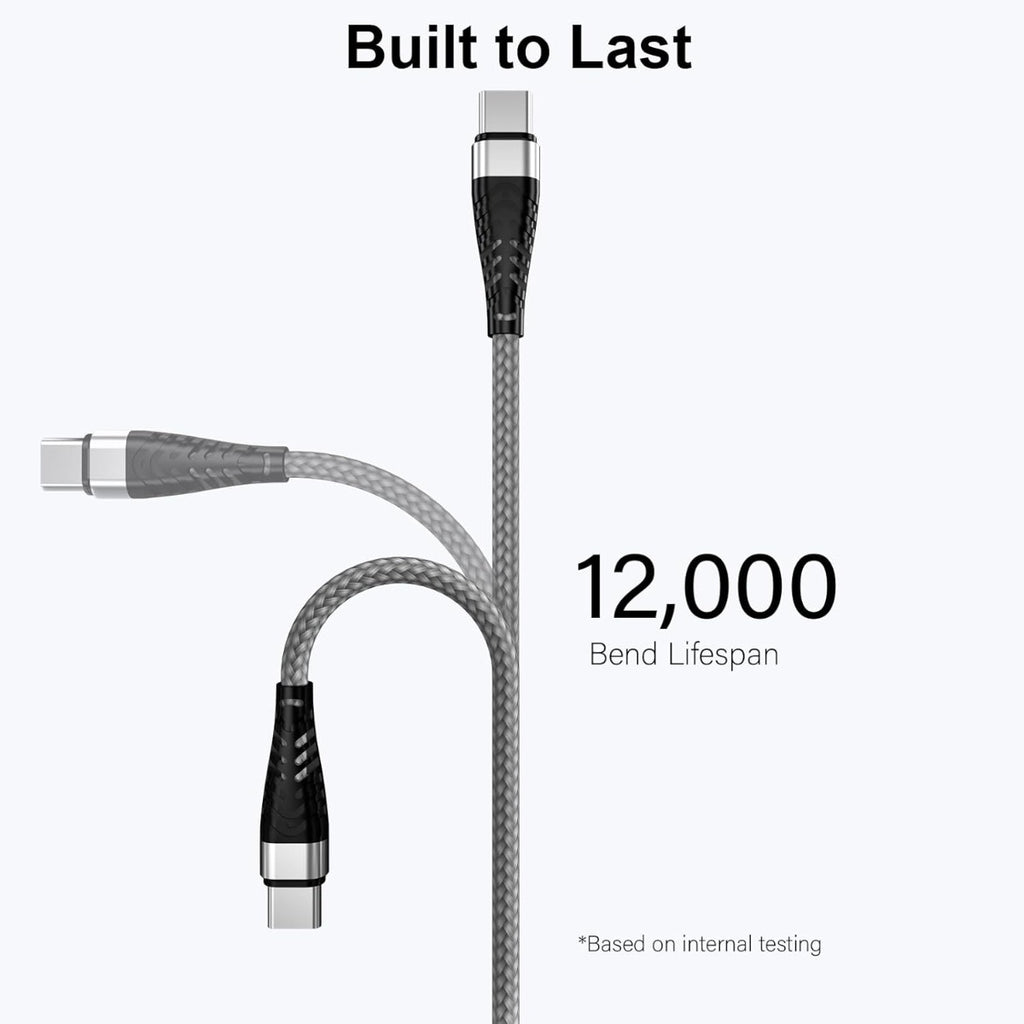 Câbles USB-C vers USB-C 60 W, certifiés MFi, 10 pi, paquet de 4