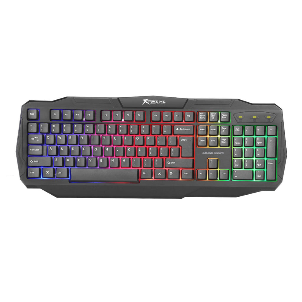 Xtrike Me Ensemble de jeu 4 en 1 CM-406 : clavier rétroéclairé, souris, casque et tapis