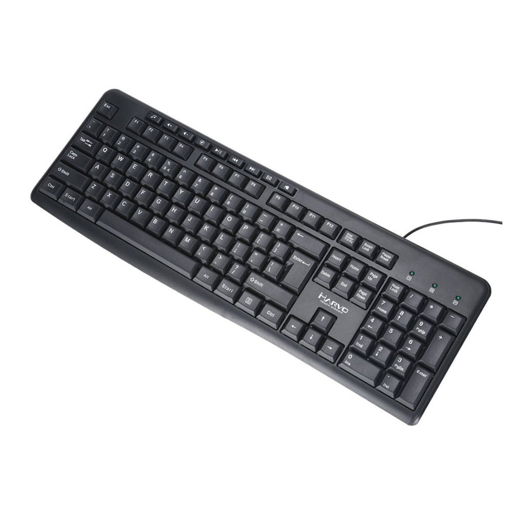 Marvo Office Clavier filaire USB, 104 touches + 9 touches multimédias, anglais, noir (DKB002)