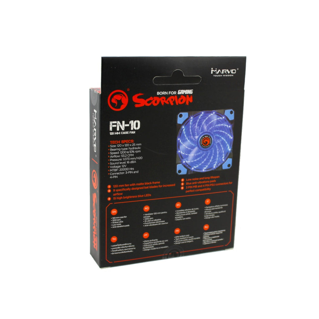 Marvo Pro Ventilateur de boîtier 120 mm à DEL bleues (FN10BL)