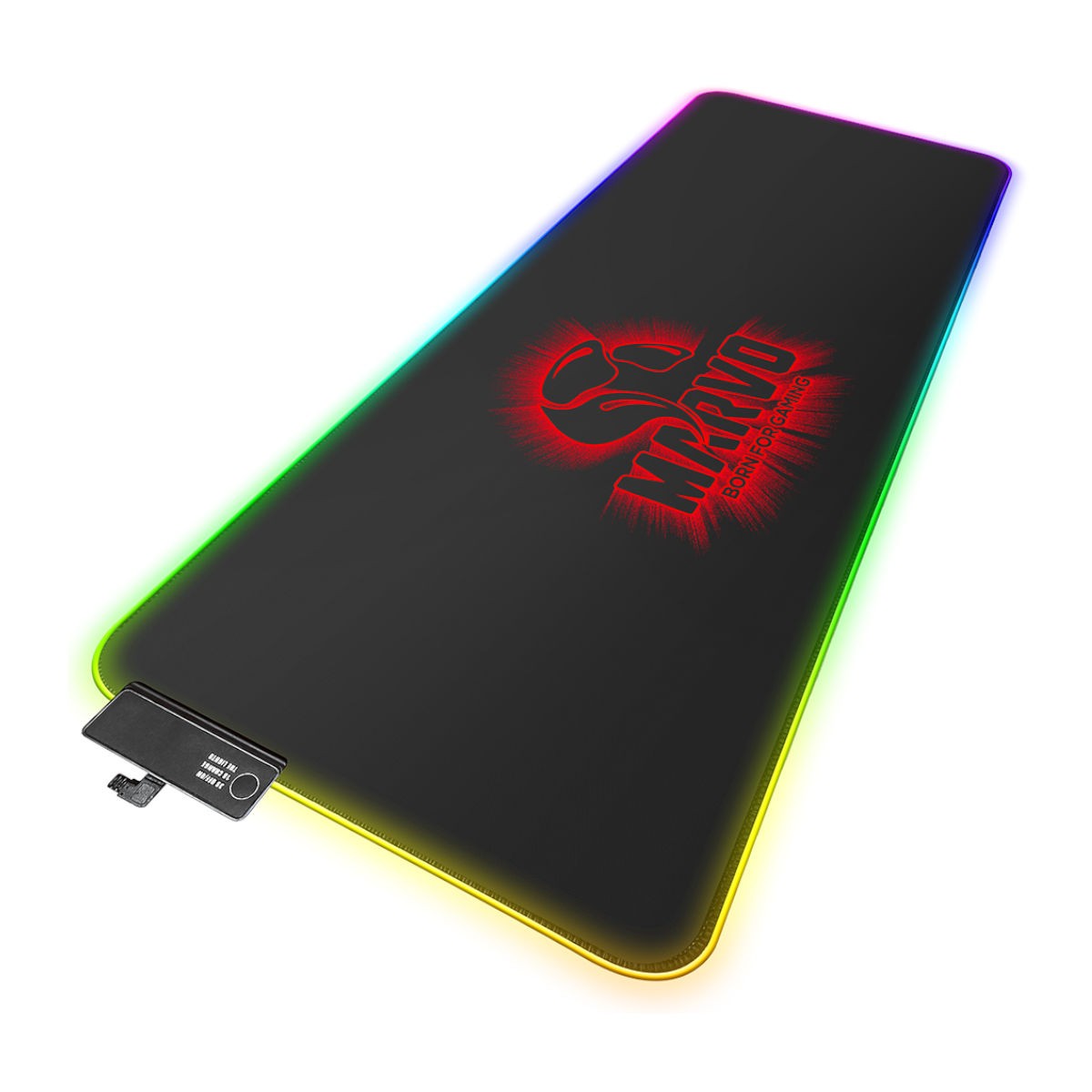Marvo Pro Tapis de souris RGB 7 couleurs, surface microfibre, alimenté par USB (G45)
