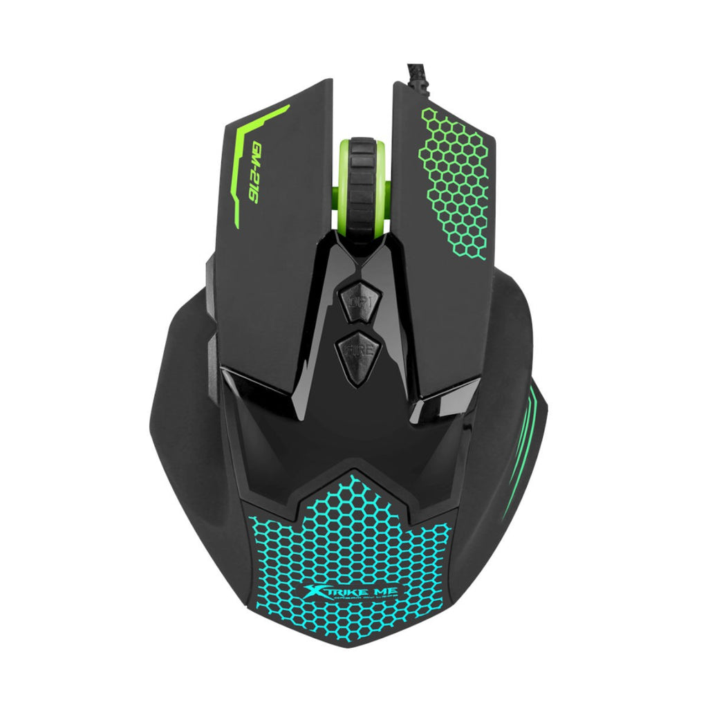 Xtrike Me Souris de jeu optique filaire GM-216, 7 boutons, rétroéclairage 7 couleurs, 3600 DPI
