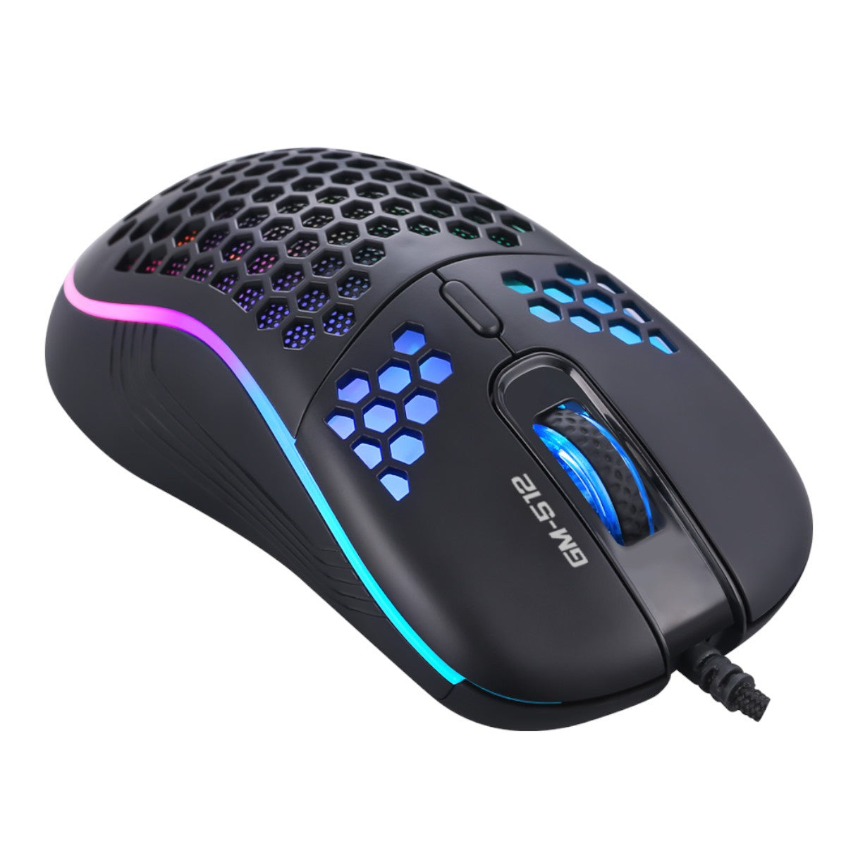 Xtrike Me Souris de jeu optique filaire GM-512, 7 boutons, rétroéclairage RGB, 6400 DPI