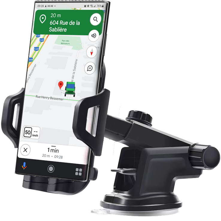 Support de téléphone pour voiture 3 en 1 rotatif avec charge sans fil