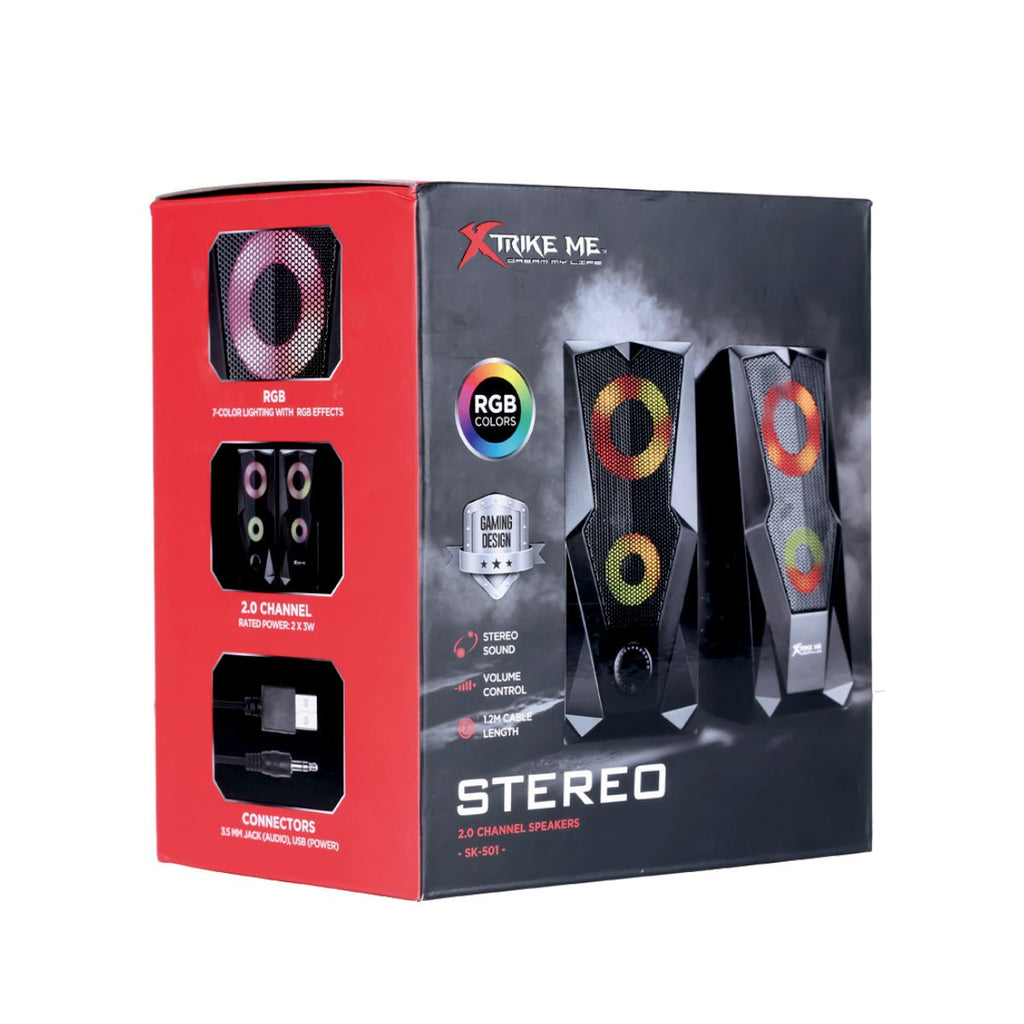Xtrike Me  Haut-parleur stéréo 2.0 avec rétro-éclairage RGB SK-501